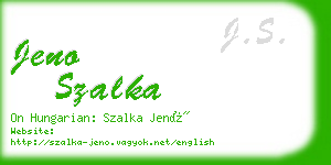 jeno szalka business card